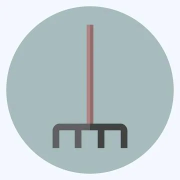 Icon Fork picking leaves. suitable for garden symbol. flat style. simple desi Illustration