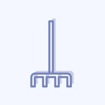 Icon Fork picking leaves. suitable for garden symbol. two tone style. simple  Illustration