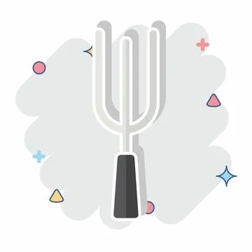 Icon Fork. related to Kitchen Utensils symbol. comic style. design editable Stock Illustration
