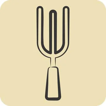 Icon Fork. related to Kitchen Utensils symbol. hand drawn style. design edi.. Stock Illustration