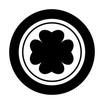 Icon Four leaf clover shape. Gambling symbol, object. Vector illustration Stock Illustration