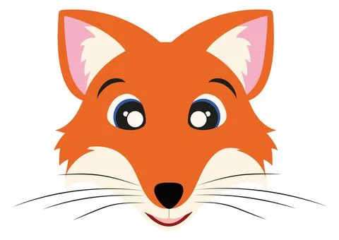 Icon of Fox Face. Animals. Vector Cute Fox Face Stock Illustration