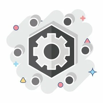 Icon Frame Work. related to Printing symbol. comic style. design editable Stock Illustration