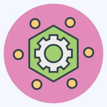 Icon Frame Work. related to Printing symbol. color mate style. design editabl Illustrazione stock