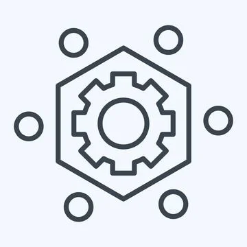 Icon Frame Work. related to Printing symbol. line style. design editable 스톡 일러스트