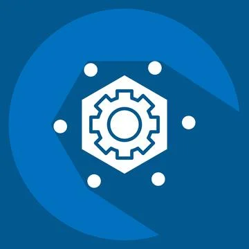 Icon Frame Work. related to Printing symbol. long shadow style. design editab 스톡 일러스트