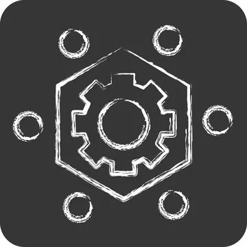Icon Frame Work. related to Printing symbol. chalk Style. design editable Stock Illustration