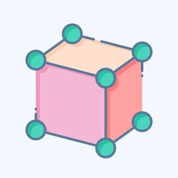 Icon Framework. related to 3D Visualization symbol. doodle style. simple de.. 스톡 일러스트