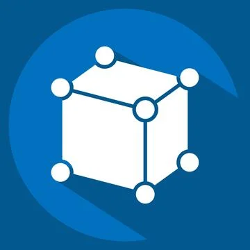 Icon Framework. related to 3D Visualization symbol. long shadow style. simp.. 스톡 일러스트