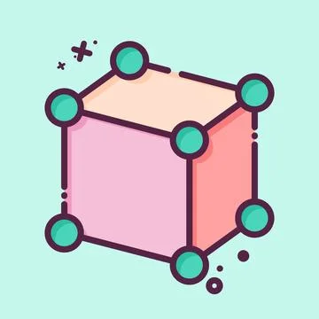 Icon Framework. related to 3D Visualization symbol. MBE style. simple desig.. 스톡 일러스트