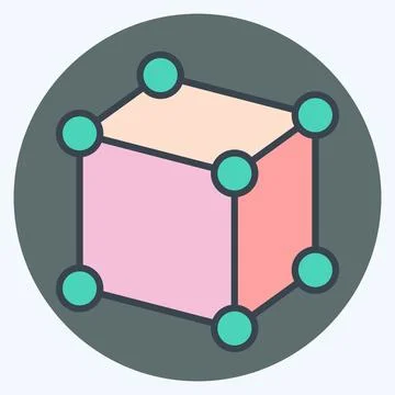 Icon Framework. related to 3D Visualization symbol. color mate style. simpl.. 스톡 일러스트