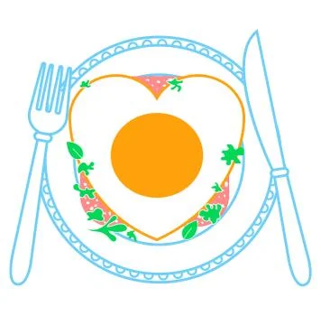 Icon of fried egg Stock Illustration