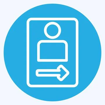 Icon Front Camera - Blue Eyes Style - Simple illustration,Editable stroke Stock Illustration