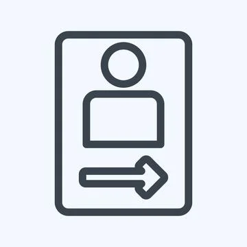 Icon Front Camera - Line Style - Simple illustration,Editable stroke Stock Illustration