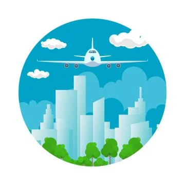 Icon Front View of Airplane 스톡 일러스트