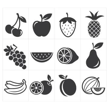 Icon fruit Illustrazione stock