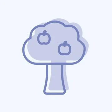 Icon Fruit Tree. suitable for Garden symbol. two tone style. simple design ed Illustrazione stock