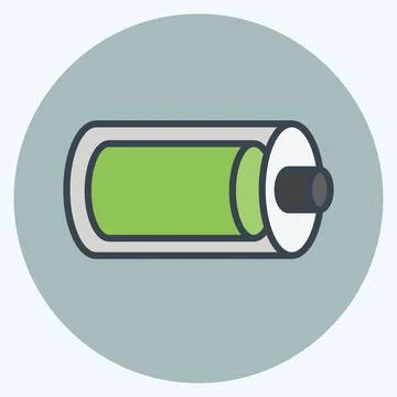 Icon Full Battery. suitable for Web Interface symbol. color mate style. simpl Illustrazione stock