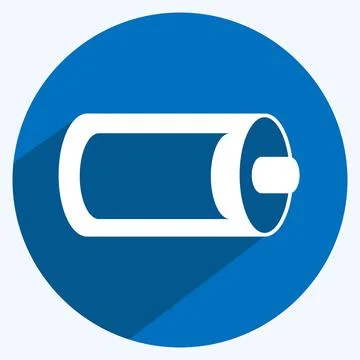 Icon Full Battery. suitable for Web Interface symbol. long shadow style. simp Stock Illustration