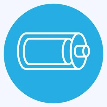 Icon Full Battery. suitable for Web Interface symbol. blue eyes style. simple Stock Illustration