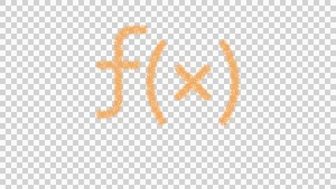 Icon function is made of yellow grains of sand. Some grains of sand fall down. Stock Illustration