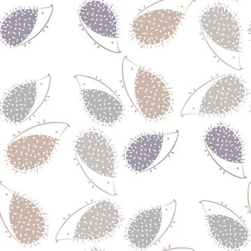 Icon funny hedgehog seamless pattern on Gray background Illustrazione stock