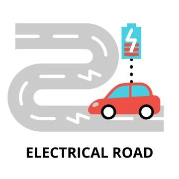 Icon of future technology - electrical road Stock Illustration