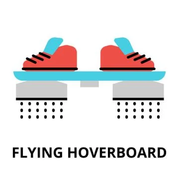 Icon of future technology - flying hoverboard Stock Illustration