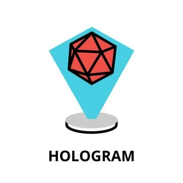 Icon of future technology - hologram Illustrazione stock