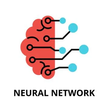 Icon of future technology - neural network Stock Illustration