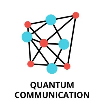 Icon of future technology - quantum communication Stock Illustration
