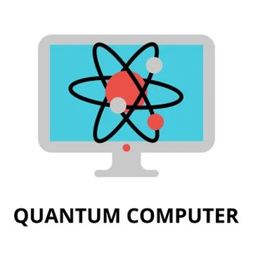 Icon of future technology - quantum computer Stock Illustration