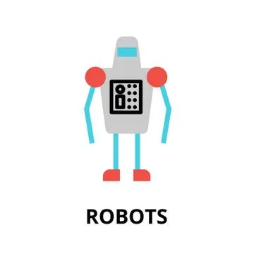 Icon of future technology - robots Illustrazione stock