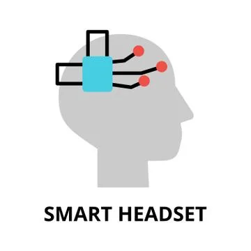 Icon of future technology - smart headset Stock Illustration
