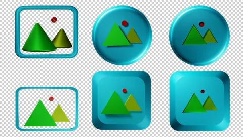 Icon Gallery 3D pack six photo Stock Illustration