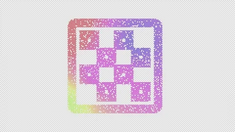 Icon game board is made up of LED square shapes that shimmer and flicker. There Video stock 297446568