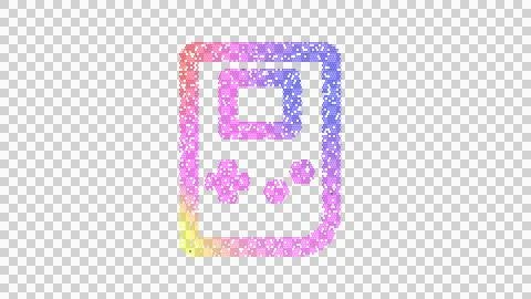 Icon game console handheld is made up of LED square shapes. There are bright 스톡 일러스트