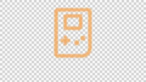 Icon game console handheld is made of yellow grains of sand. Some grains of sand Stock Illustration