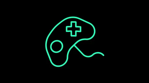 Icon gamepad is distorted. Glitch. Noise, chromatic aberration, geometric d.. Video stock 305297568