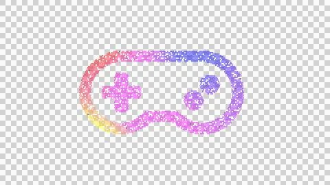 Icon gamepad is made up of LED square shapes. There are bright diodes and there 스톡 일러스트