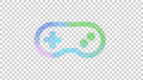 Icon gamepad is made up of LED square shapes. There are bright diodes and there Stock Illustration