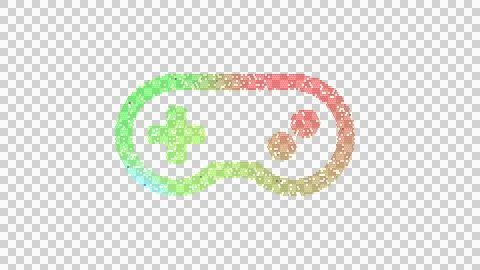 Icon gamepad is made up of LED square shapes. There are bright diodes and there Stock Illustration