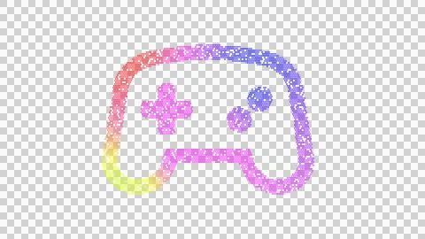 Icon gamepad is made up of LED square shapes. There are bright diodes and there 库存插图
