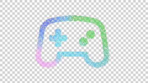 Icon gamepad is made up of LED square shapes. There are bright diodes and there 库存插图
