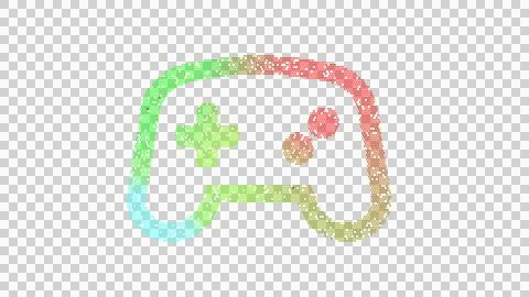 Icon gamepad is made up of LED square shapes. There are bright diodes and there 库存插图