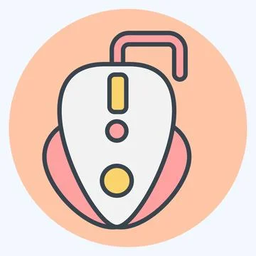 Icon Gaming Mouse. related to Computer symbol. color mate style. simple des.. Stock Illustration