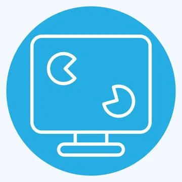Icon Gaming PC. related to Computer symbol. blue eyes style. simple design .. Stock-Illustration