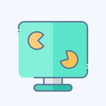 Icon Gaming PC. related to Computer symbol. doodle style. simple design edi.. Stock-Illustration