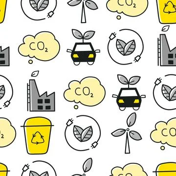 Icon with garbage recycling bin pattern for paper design. Seamless vector Stock Illustration