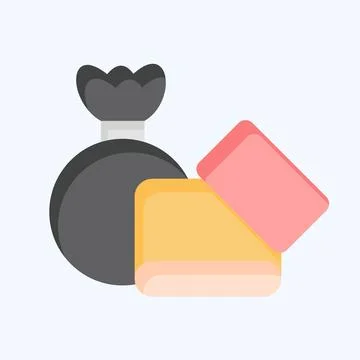 Icon Garbage. related to Backpacker symbol. flat style. simple design edita.. Stock Illustration